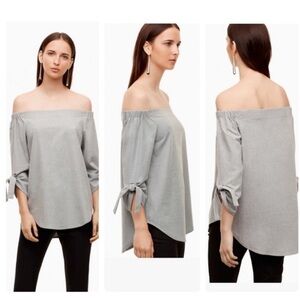 Babaton Aritzia grey off the shoulder Malik blouse size XS
